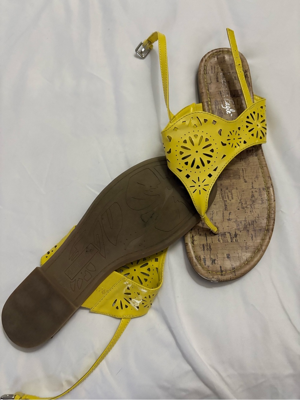 Yellow Laser-Cut Women's Sandals - American Eagle